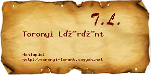 Toronyi Lóránt névjegykártya