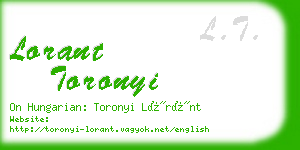 lorant toronyi business card